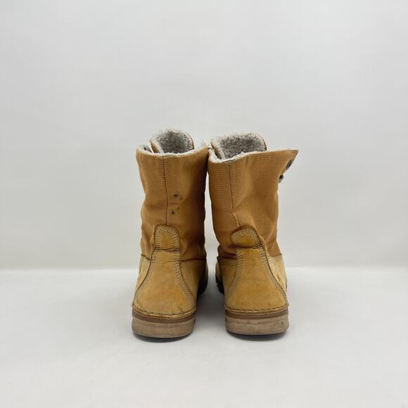 Timberland Wheat Nubuck Canvas Fold Over Lace Up Work Boots Women's Size 6.5 - Picture 5 of 14